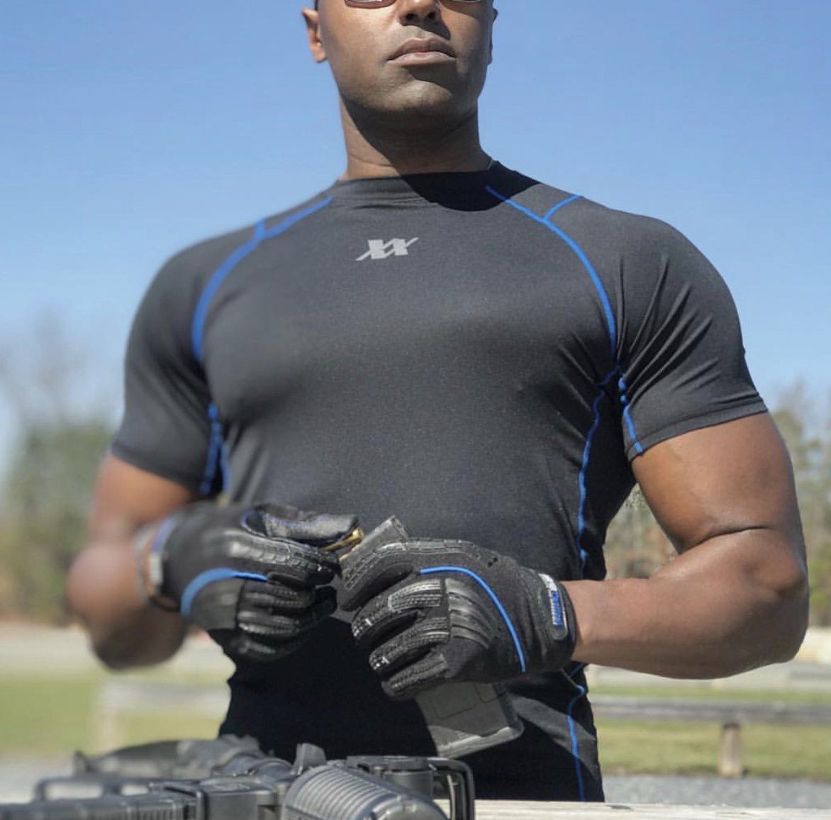 221B Tactical Maxx-Dri Silver Elite T-Shirt Black/Blue-Tactical Gear UK