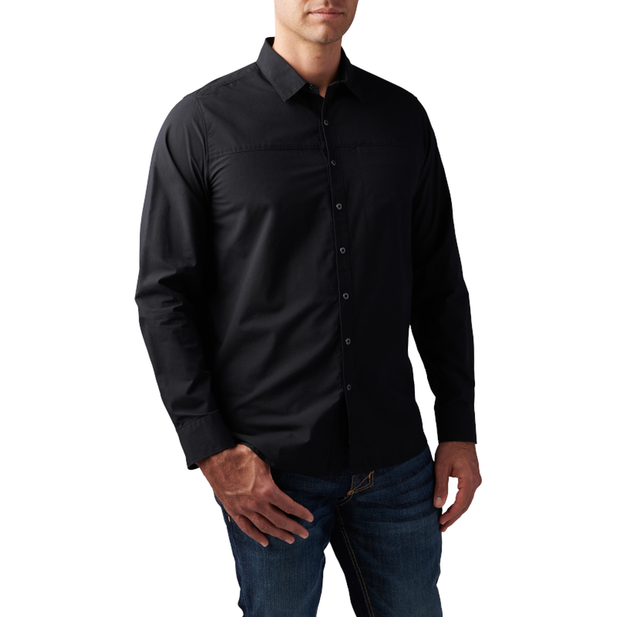 5.11 Igor Solid Long Sleeve Shirt Black-Tactical Gear UK
