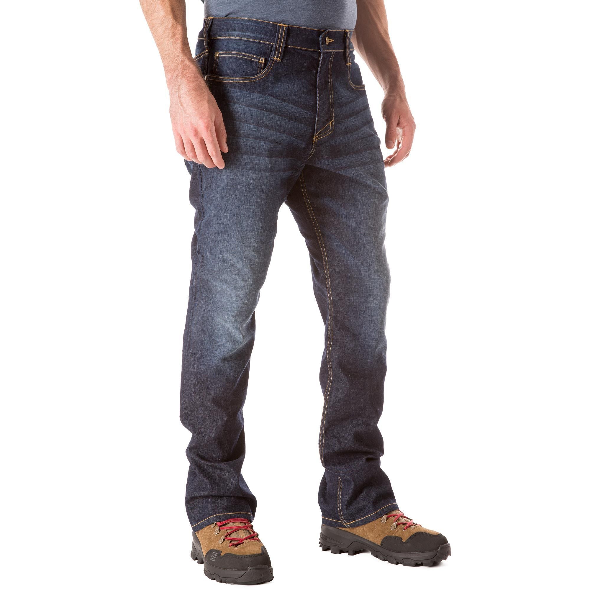 5.11 Tactical Defender Flex Straight Jeans Dark Wash Indigo-Tactical Gear UK