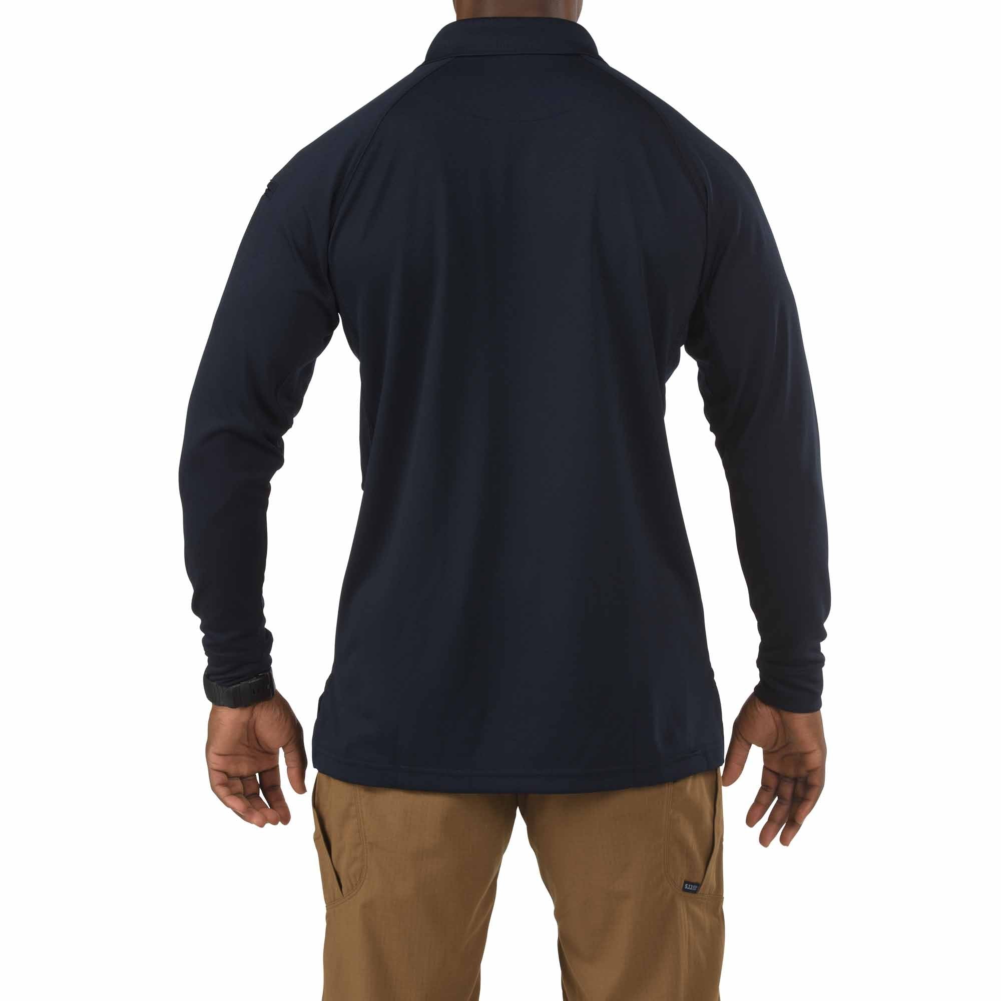 5.11 Tactical Performance Long Sleeve Polo Shirts Dark Navy-Tactical Gear UK