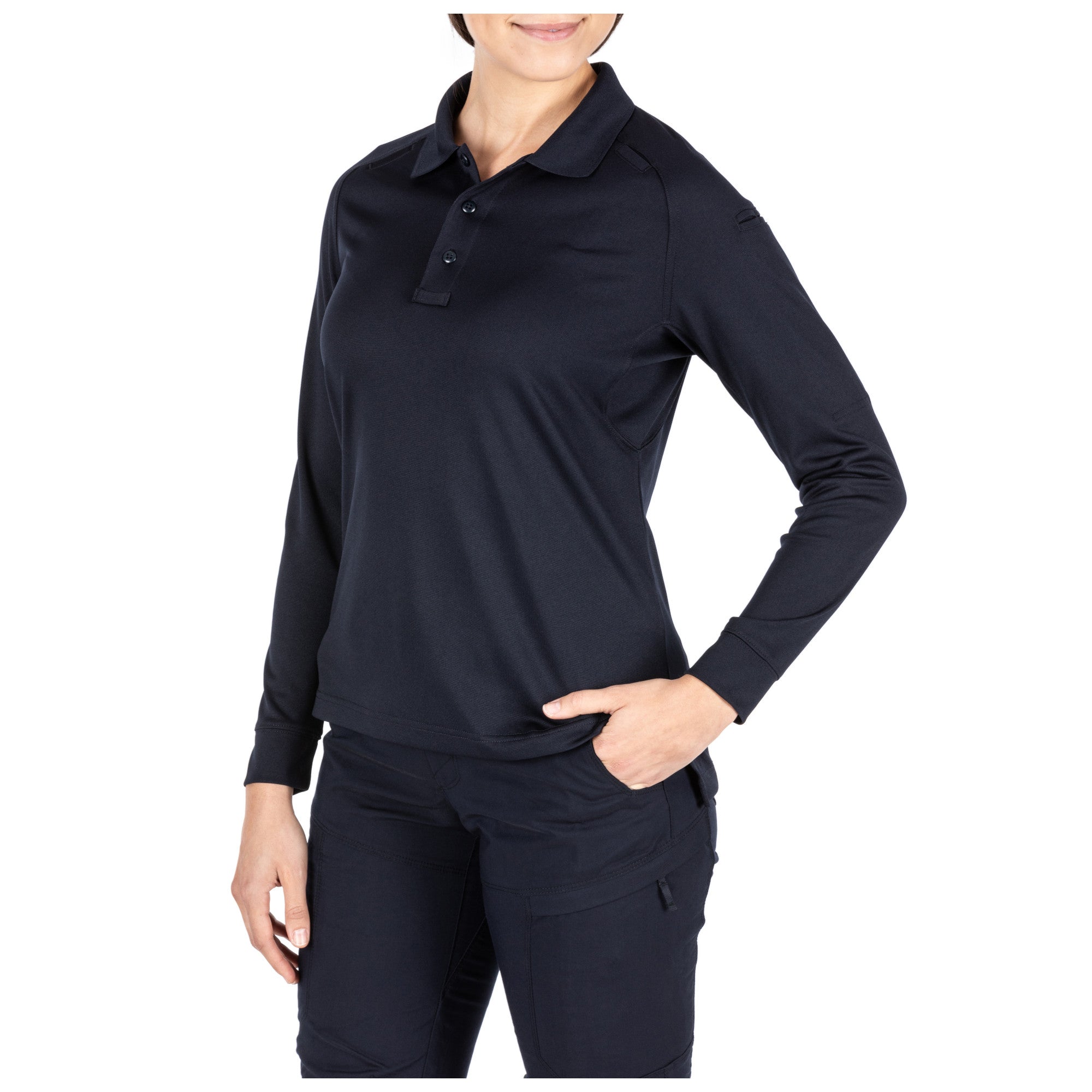 5.11 Tactical Women's Performance Long Sleeve Polo Dark Navy-Tactical Gear UK