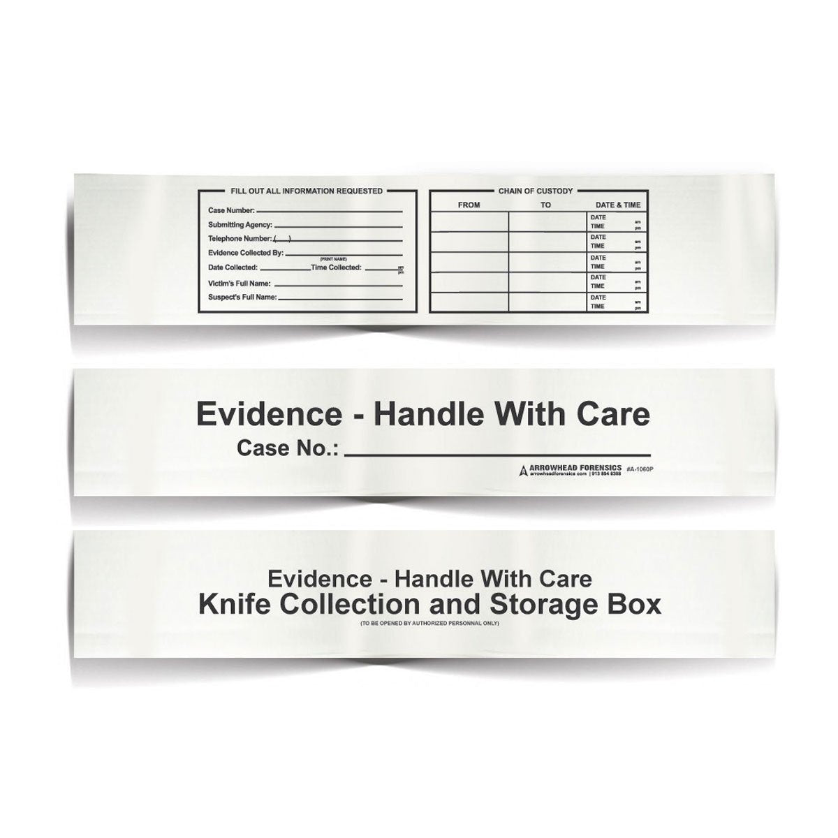 Arrowhead Forensics Printed Tie Down Weapons Storage Box - Knife - 16 x 3 x 2 inches - 25/pk-Tactical Gear UK