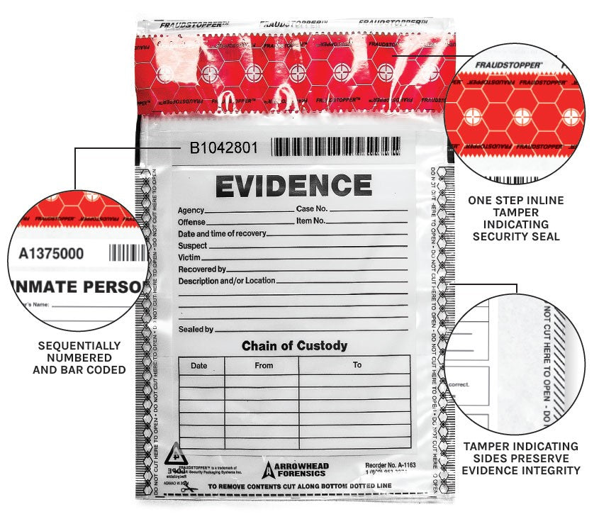 Arrowhead Forensics SureSeal Tamper Indicating Evidence Bags-Tactical Gear UK