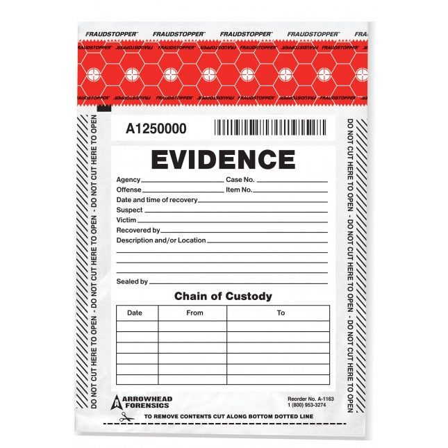 Arrowhead Forensics SureSeal Tamper Indicating Evidence Bags-Tactical Gear UK