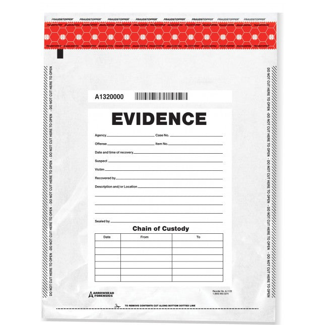 Arrowhead Forensics SureSeal Tamper Indicating Evidence Bags-Tactical Gear UK