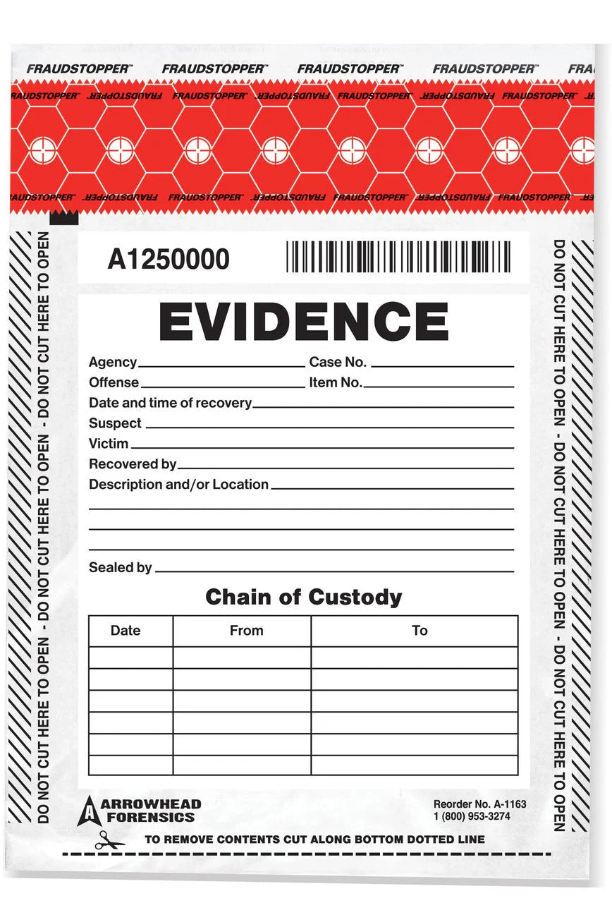 Arrowhead Forensics SureSeal Tamper Indicating Evidence Bags-Tactical Gear UK