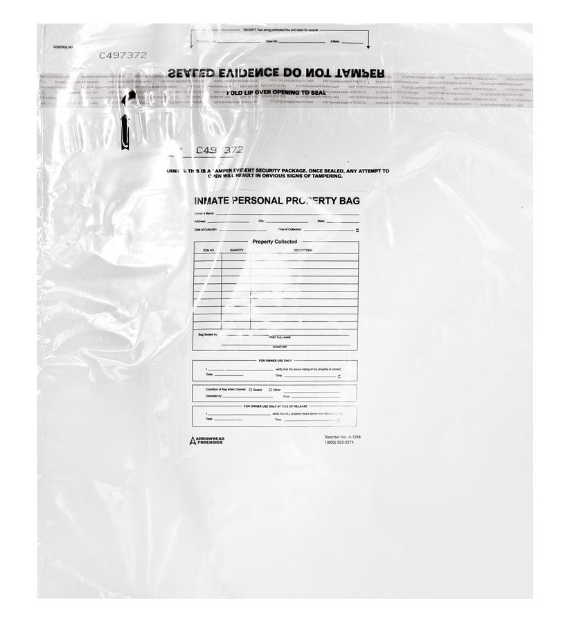 Arrowhead Forensics SureSeal Tamper Indicating Inmate Personal Property Storage Bag - 20” x 20” - 100/pk-Tactical Gear UK