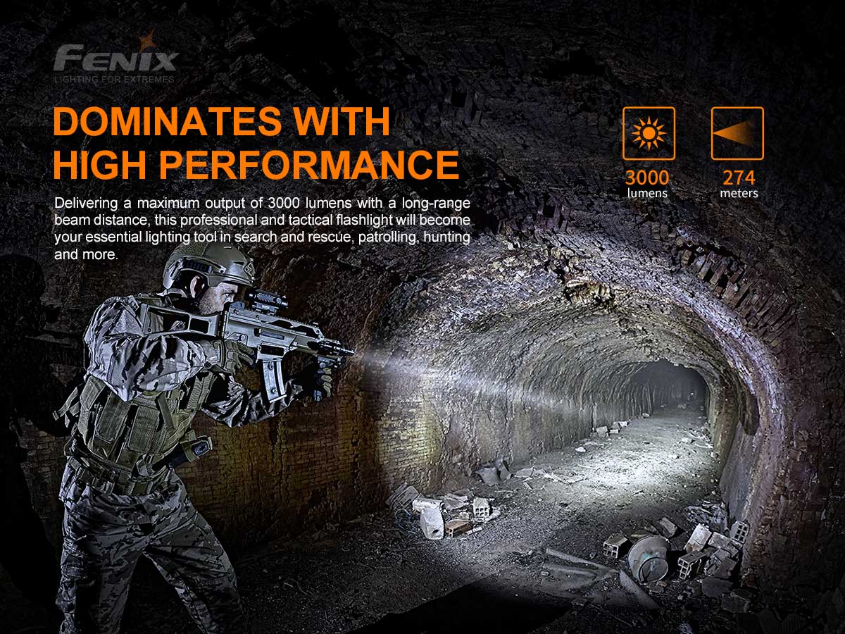 Fenix PD36 TAC 3000 Lumen Flashlight-Tactical Gear UK