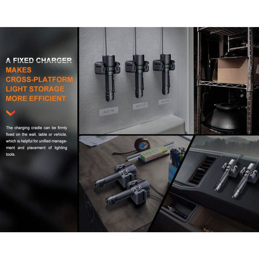 Fenix WF26R 3000 lumens 450m throw rechargeable torch with charging dock-Tactical Gear UK