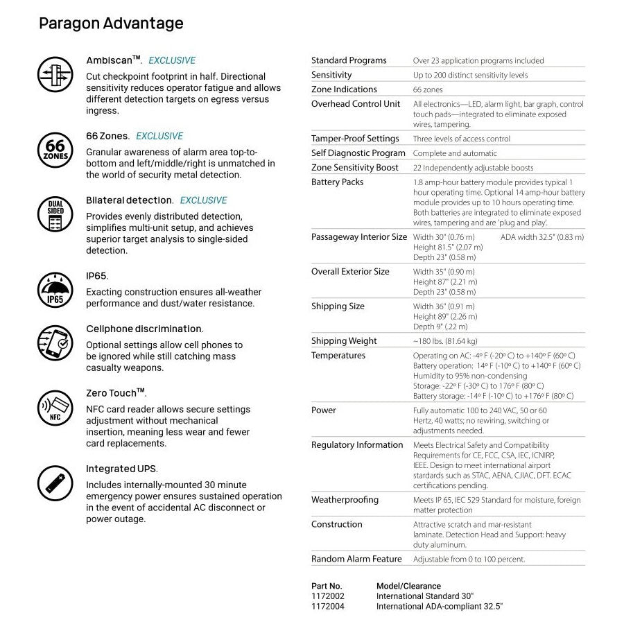 Garrett Paragon Walk-Through Metal Detector-Tactical Gear UK