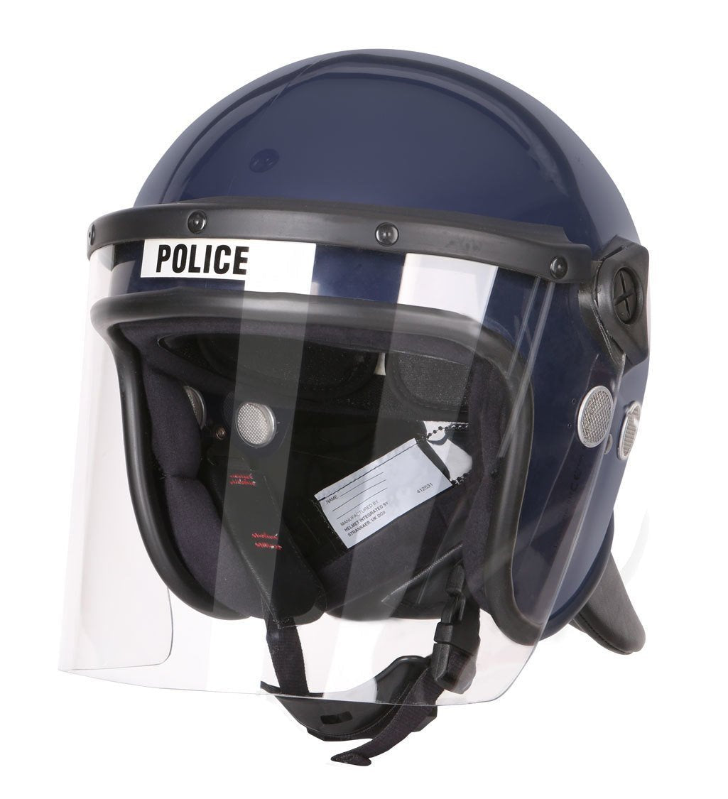Gentex Argus Public Order Anti Riot Helmet 017T 3mm Visor Navy No Decal-Tactical Gear UK