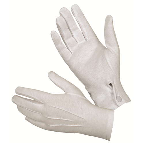 Hatch White Cotton Parade Gloves w/ Snap Back-Tactical Gear UK