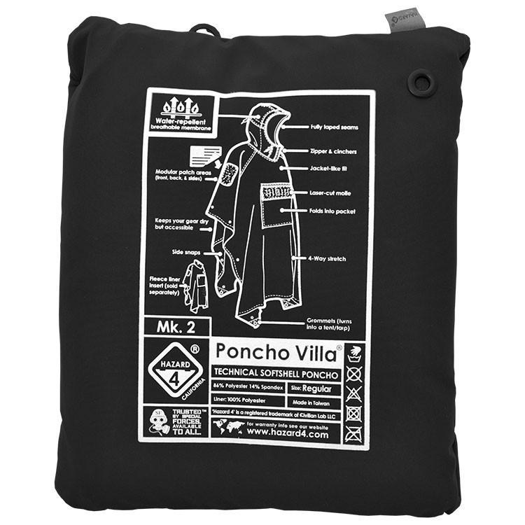 Hazard 4 Poncho Villa 2020 Version Technical Soft-Shell Poncho Black-Tactical Gear UK
