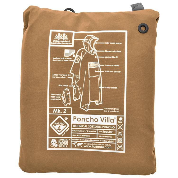 Hazard 4 Poncho Villa 2020 Version Technical Soft-Shell Poncho Coyote-Tactical Gear UK
