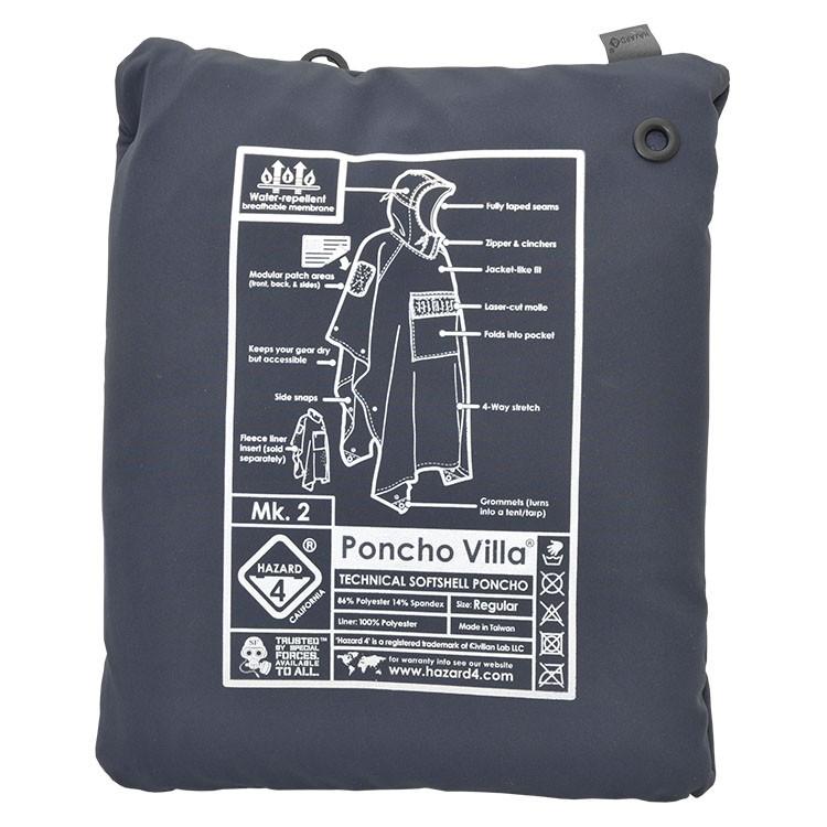 Hazard 4 Poncho Villa 2020 Version Technical Soft-Shell Poncho Navy Blue-Tactical Gear UK
