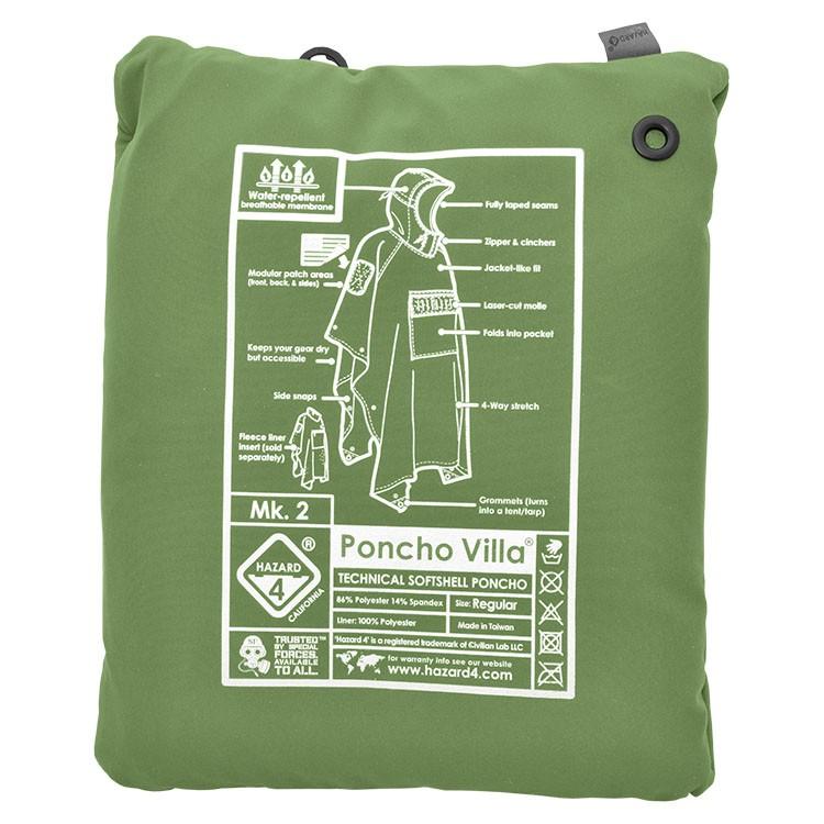 Hazard 4 Poncho Villa 2020 Version Technical Soft-Shell Poncho OD Green-Tactical Gear UK