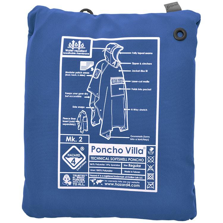 Hazard 4 Poncho Villa 2020 Version Technical Soft-Shell Poncho Royal Blue-Tactical Gear UK