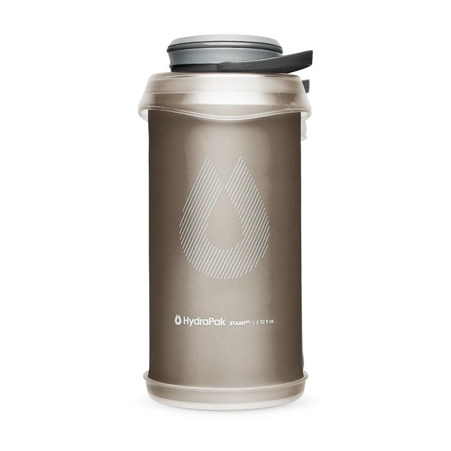 Hydrapak 1L Stash 2.0 Collapsible Water Bottle Mammoth Grey-Tactical Gear UK