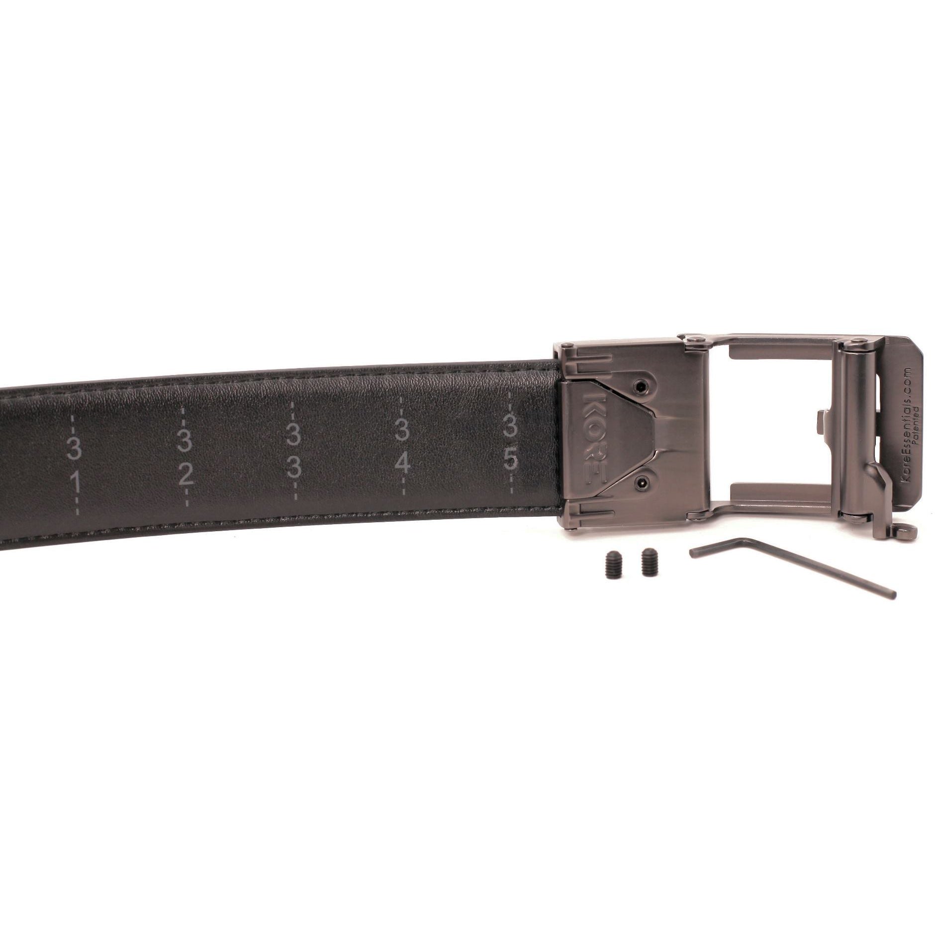 KORE Essentials Leather 1.5" Gun Belt Black with X3 Gunmetal Buckle-Tactical Gear UK