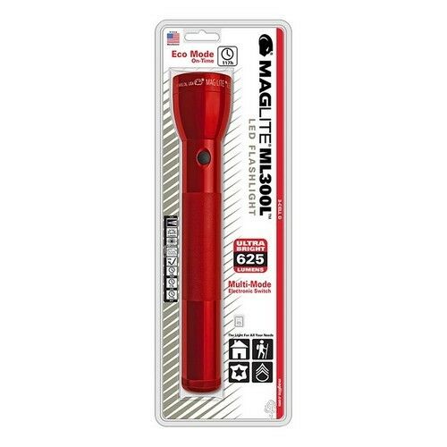 Maglite ML300L 3D Cell LED Flashlight Red-Tactical Gear UK