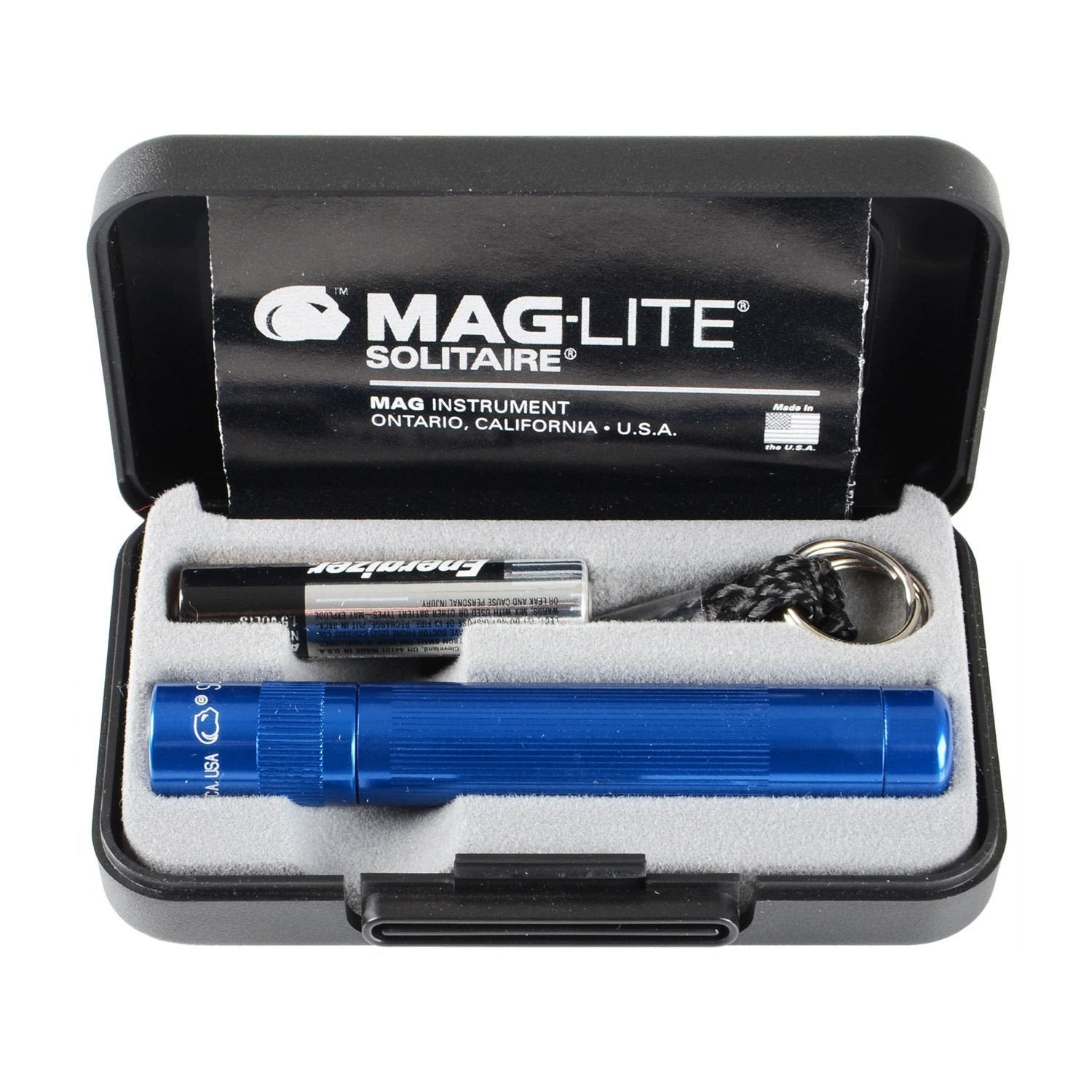 Maglite Solitaire AAA Incandescent Keychain Light in Presentation Box - Blue-Tactical Gear UK