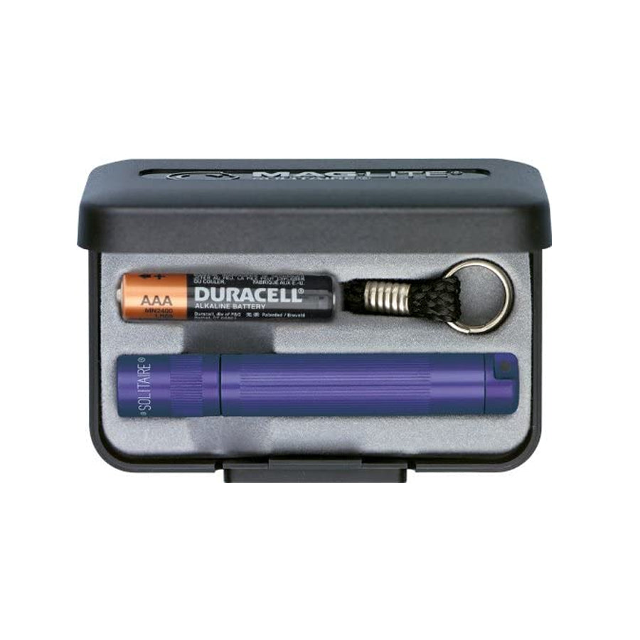 Maglite Solitaire AAA Incandescent Keychain Light in Presentation Box - Purple-Tactical Gear UK