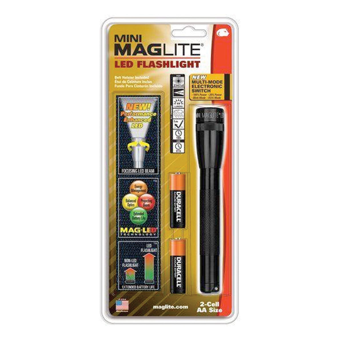 Maglite SP22 Mini 2 AA-Cell LED Flashlight with Holster-Tactical Gear UK