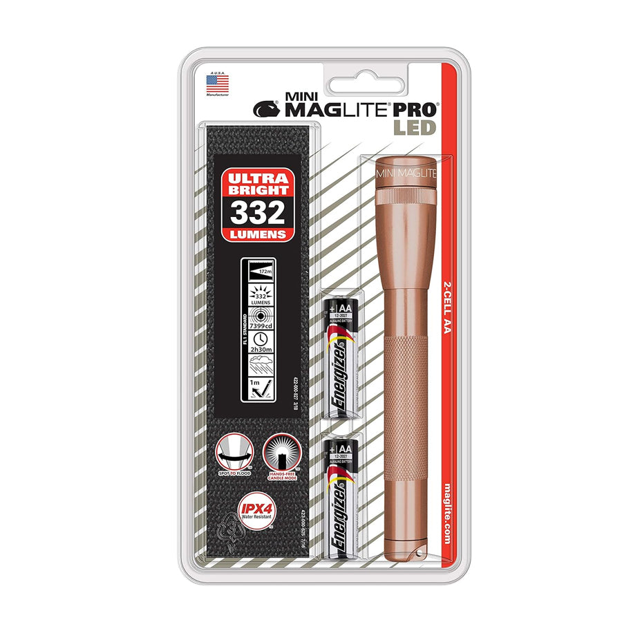 Maglite SP2P Mini Maglite Pro 2 AA-Cell LED Flashlight w/ Holster Pack-Tactical Gear UK
