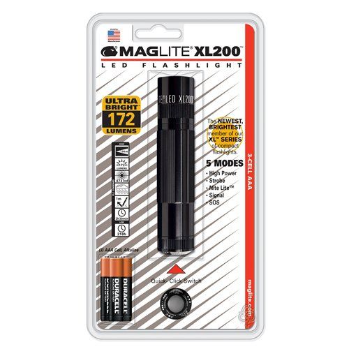 Maglite XL200 3 Cell AAA LED Flashlight Black-Tactical Gear UK