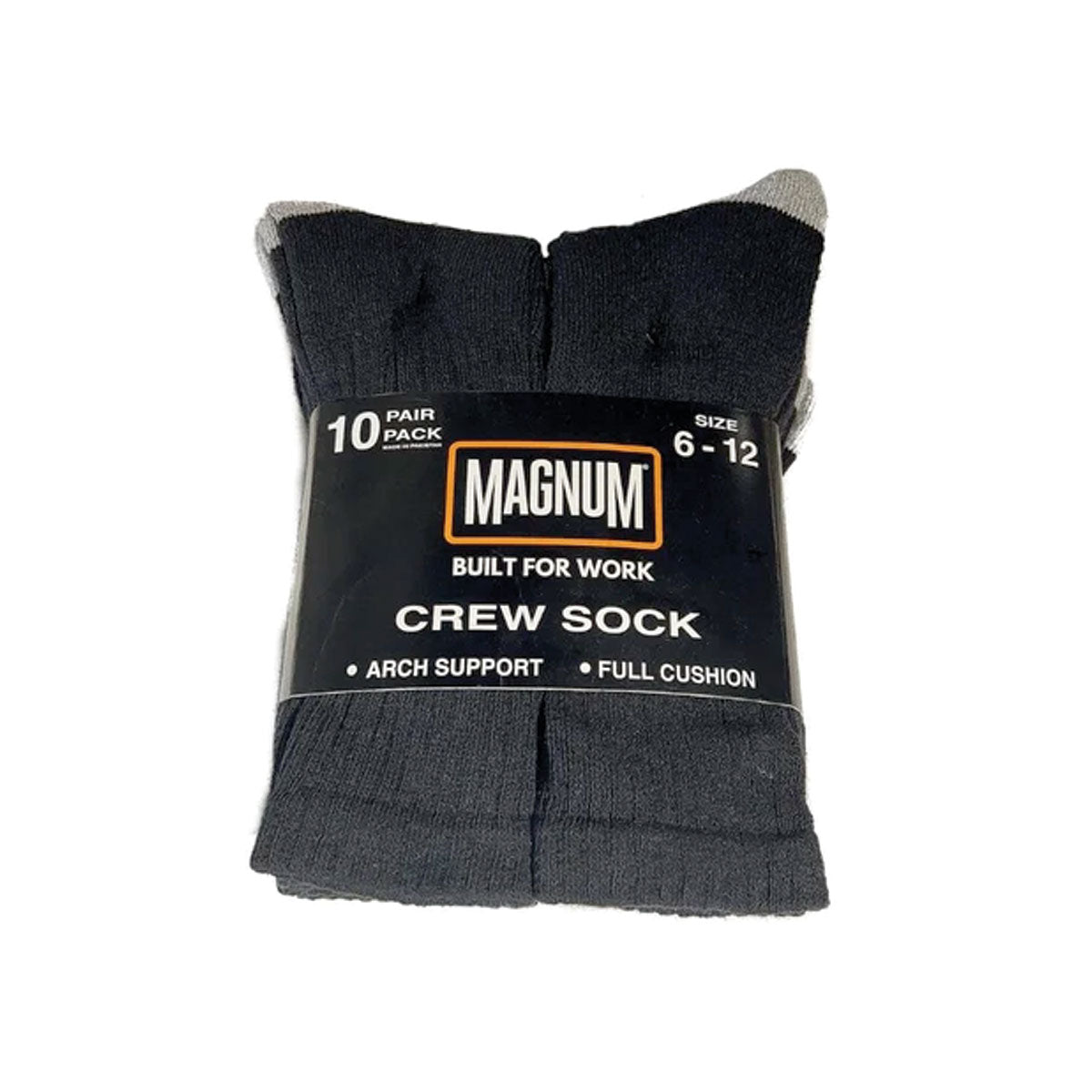 Magnum 10 Pack Crew Sock One Size 6US-12US Black-Tactical Gear UK