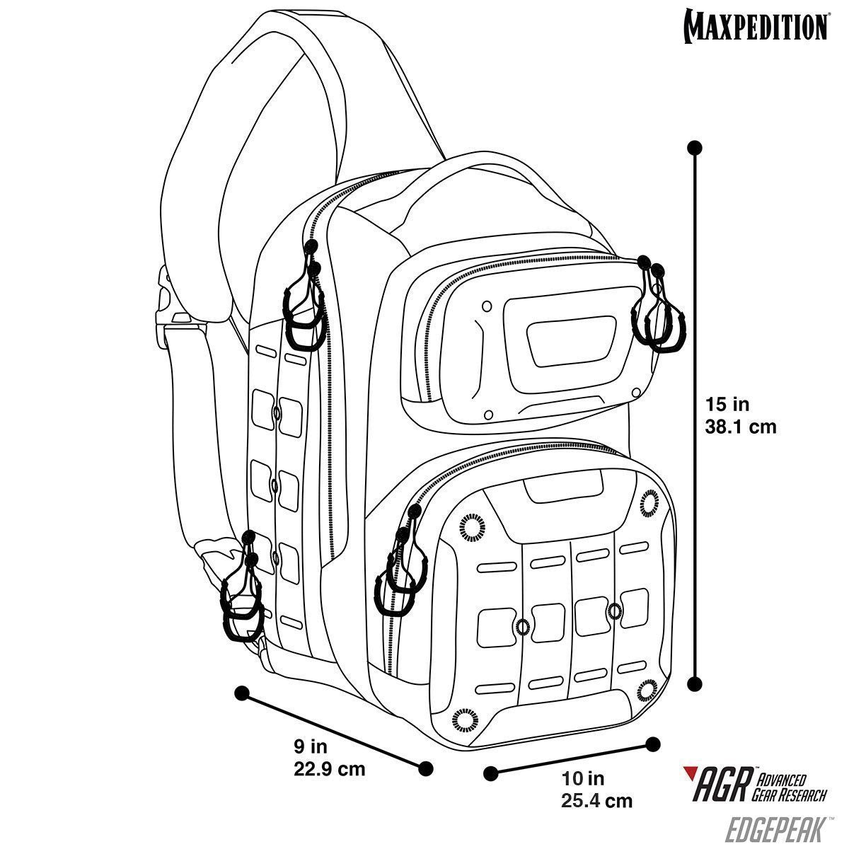 Maxpedition Edgepeak Ambidextrous Sling Pack 15L-Tactical Gear UK