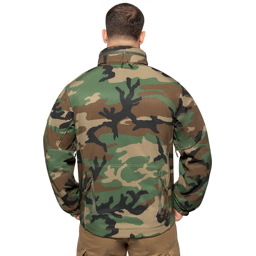 MilSpec Concealed Carry Soft Shell Jacket Woodland Camo-Tactical Gear UK