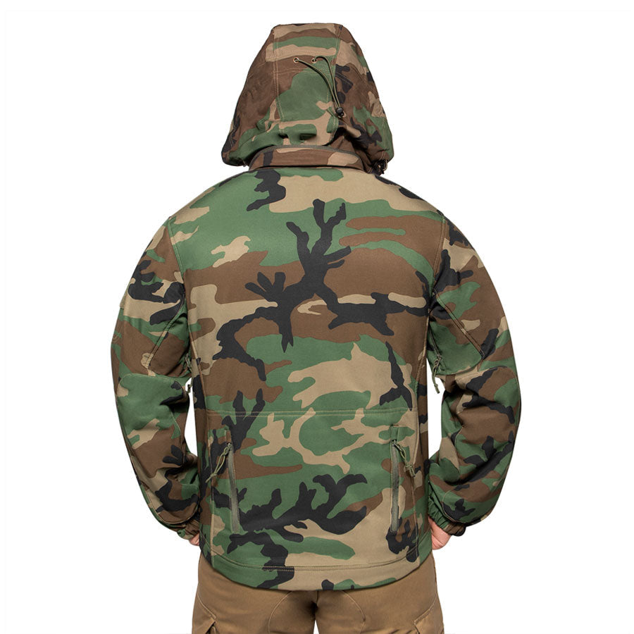 MilSpec Concealed Carry Soft Shell Jacket Woodland Camo-Tactical Gear UK