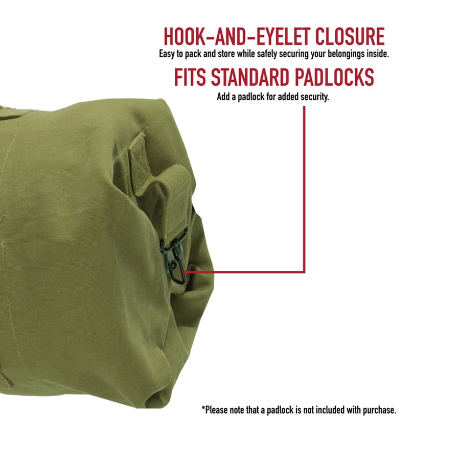 Milspec G.I. Style Canvas Double Strap Duffle Bag 89.6L - Olive Drab-Tactical Gear UK