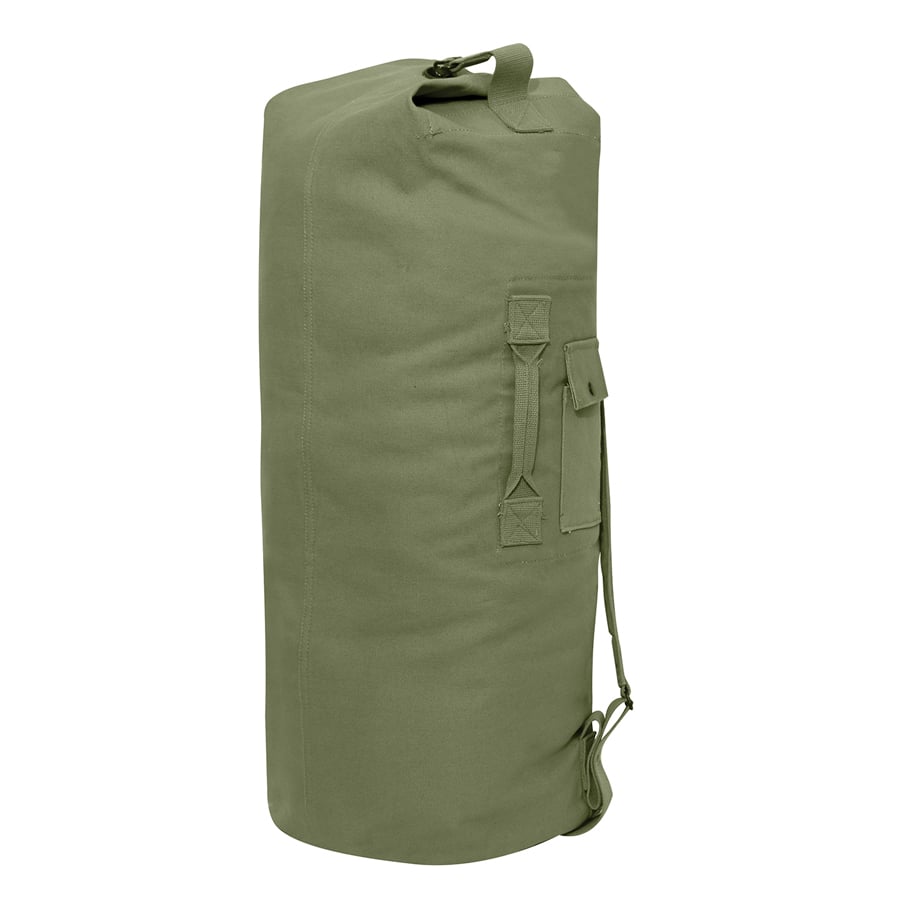 Milspec G.I. Style Canvas Double Strap Duffle Bag 89.6L - Olive Drab-Tactical Gear UK