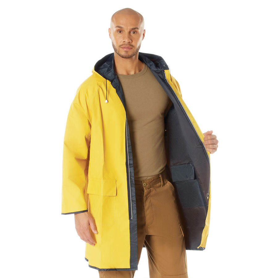 MilSpec Reversible 3/4 Length Rain Parka Navy Blue / Yellow-Tactical Gear UK