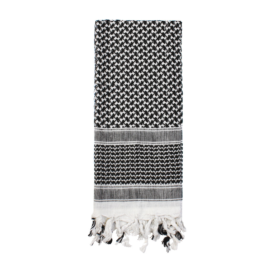 MilSpec Shemagh Tactical Desert Keffiyeh Scarf - Black / White-Tactical Gear UK