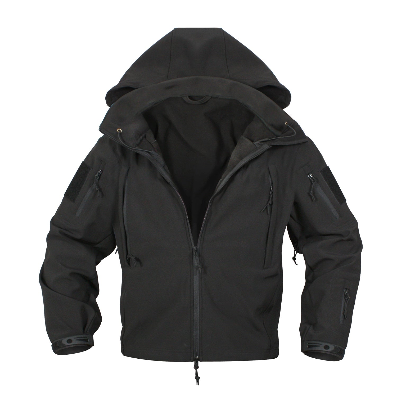 MilSpec Special Ops Tactical Softshell Jacket with Hood Black-Tactical Gear UK