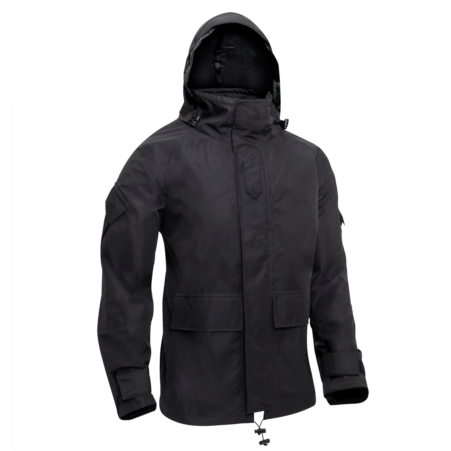 MilSpec Tactical Hard Shell Waterproof Jacket - Black-Tactical Gear UK