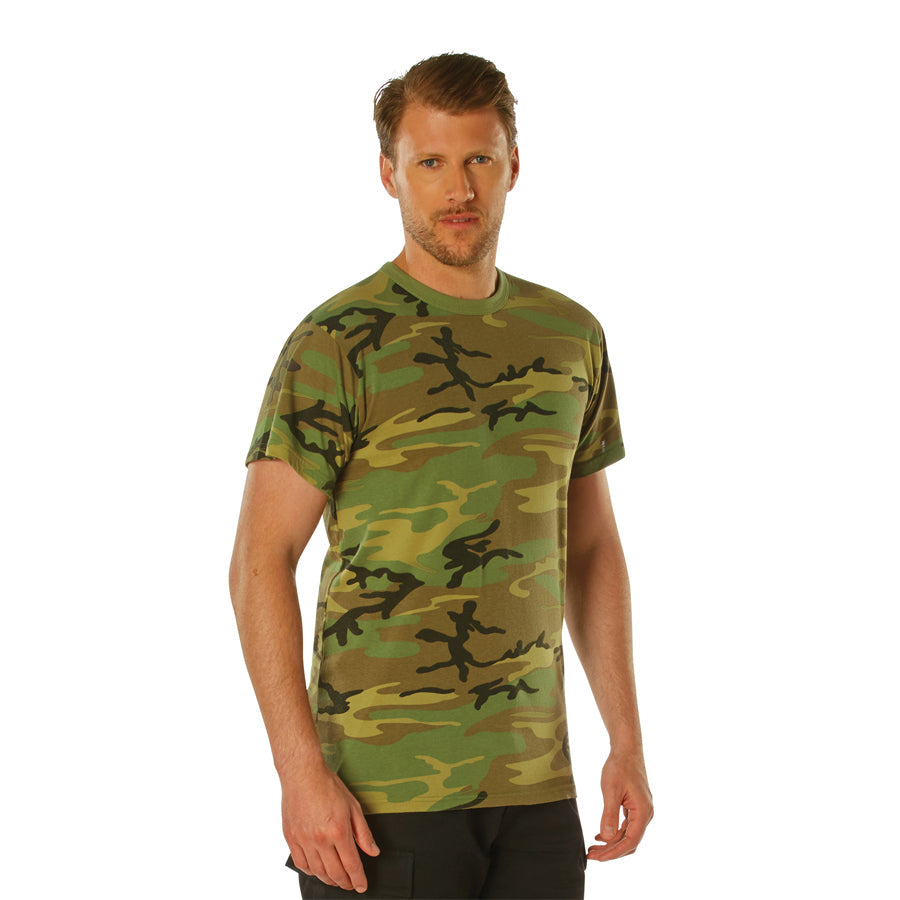 MilSpec Vintage Camo T-Shirts - Woodland Camo XL-Tactical Gear UK