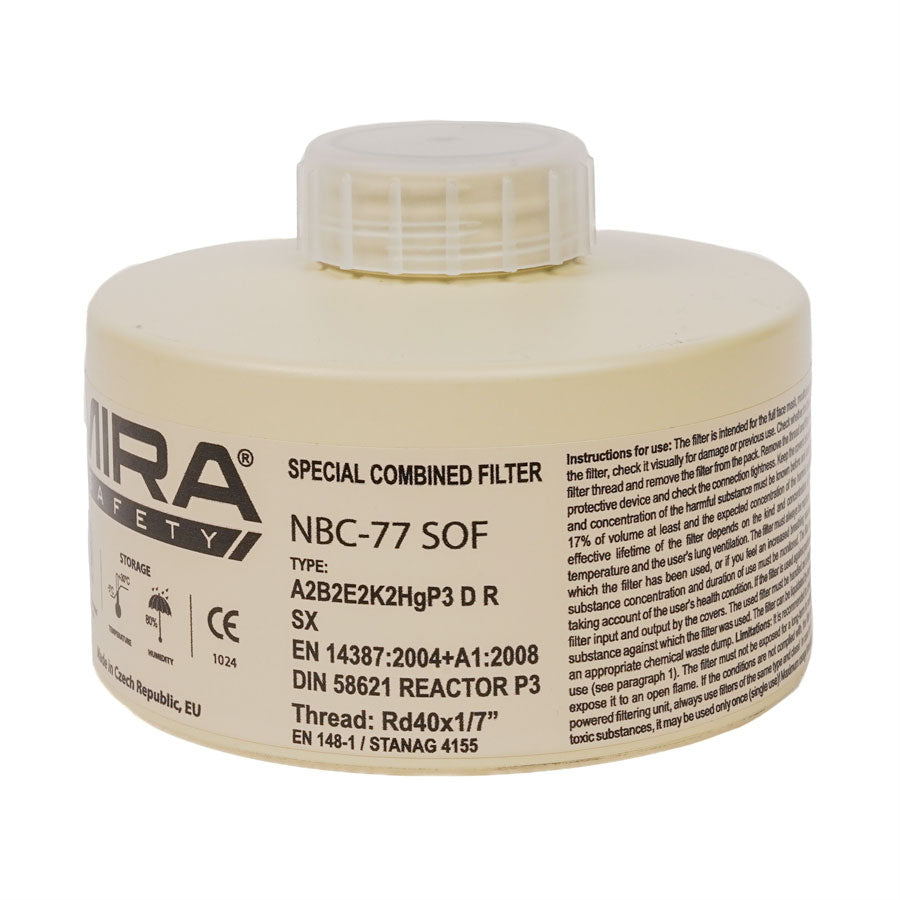 Mira Safety CBRN Gas Mask Filter NBC77 SOF 40mm Thread Canister-Tactical Gear UK