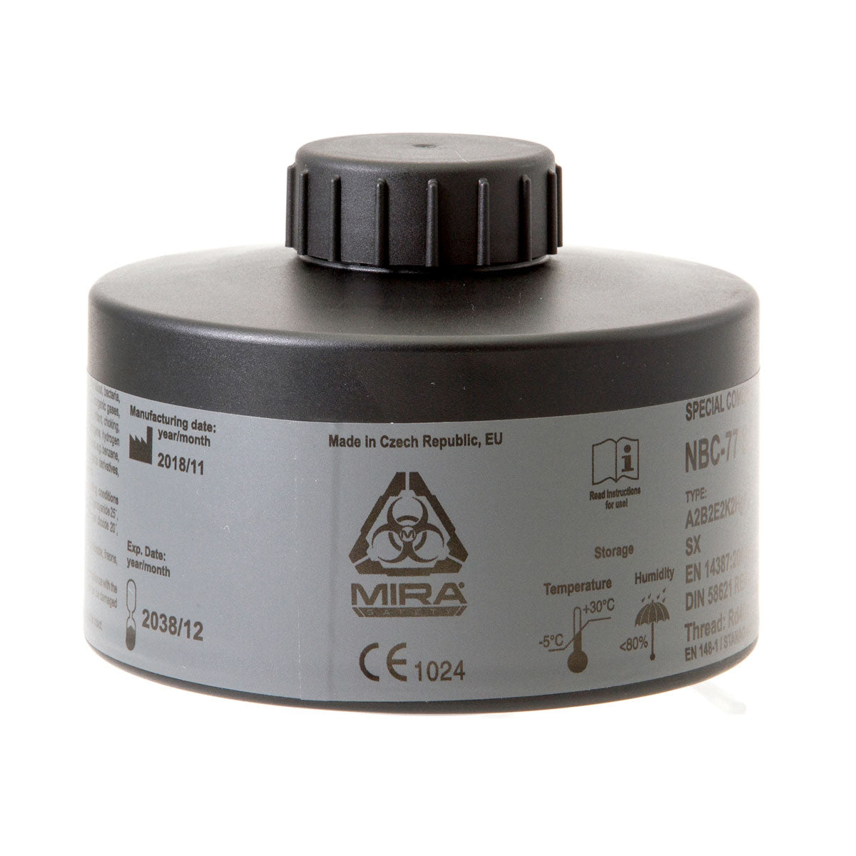 Mira Safety CBRN Gas Mask Filter NBC77 SOF 40mm Thread Canister-Tactical Gear UK