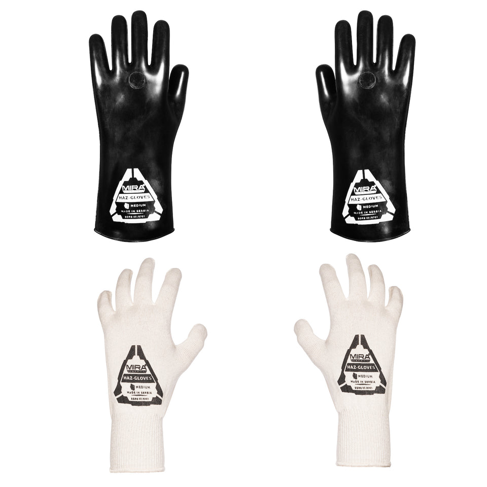 MIRA Safety HAZ-GLOVES Butyl Gloves for CBRN Protection Set of 4-Tactical Gear UK