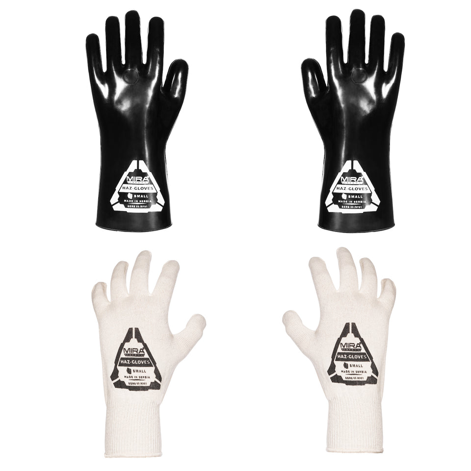 MIRA Safety HAZ-GLOVES Butyl Gloves for CBRN Protection Set of 4-Tactical Gear UK