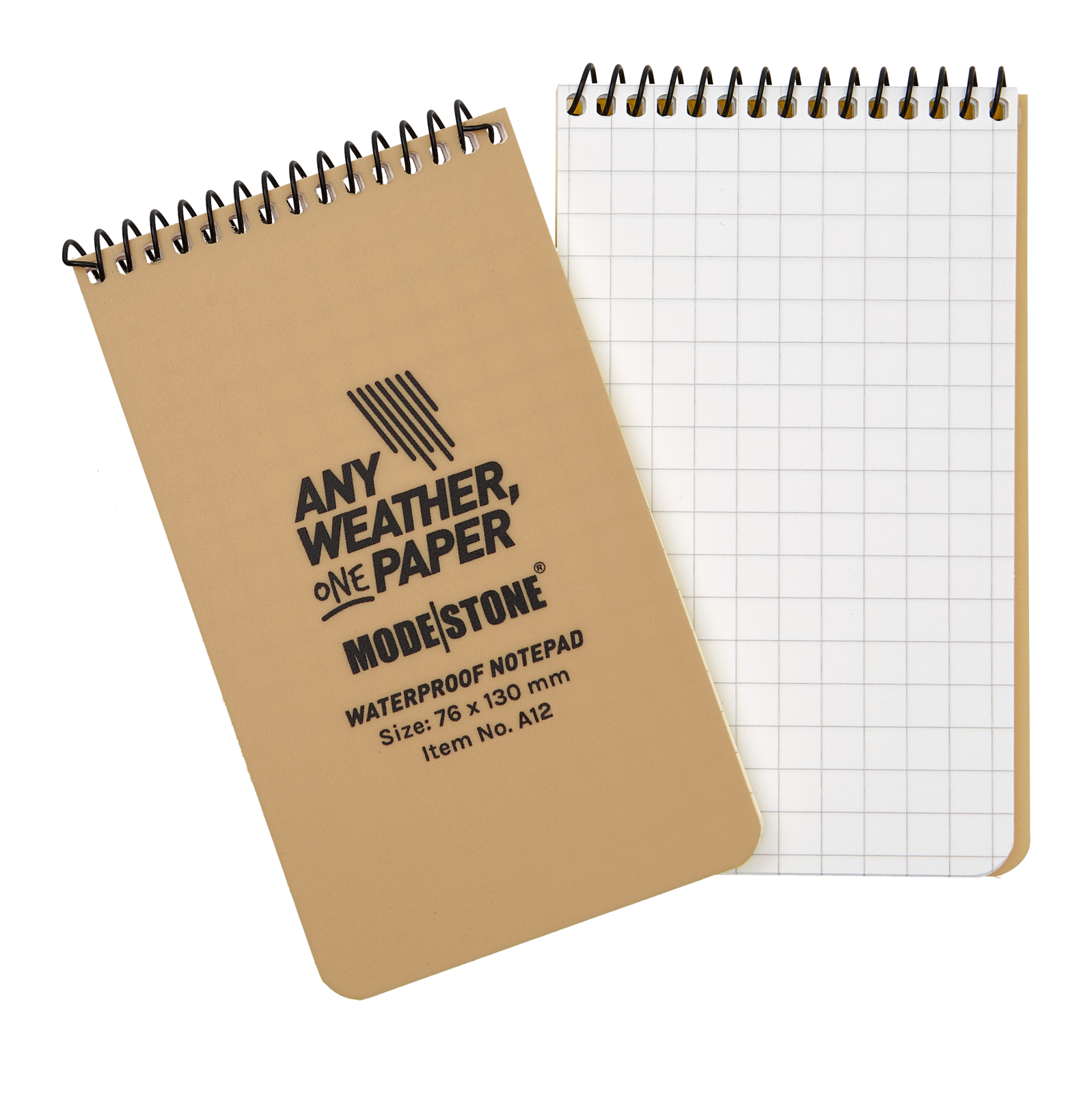 Modestone A12 Top Spiral Notepad 76x130mm 50 Sheets Tan-Tactical Gear UK