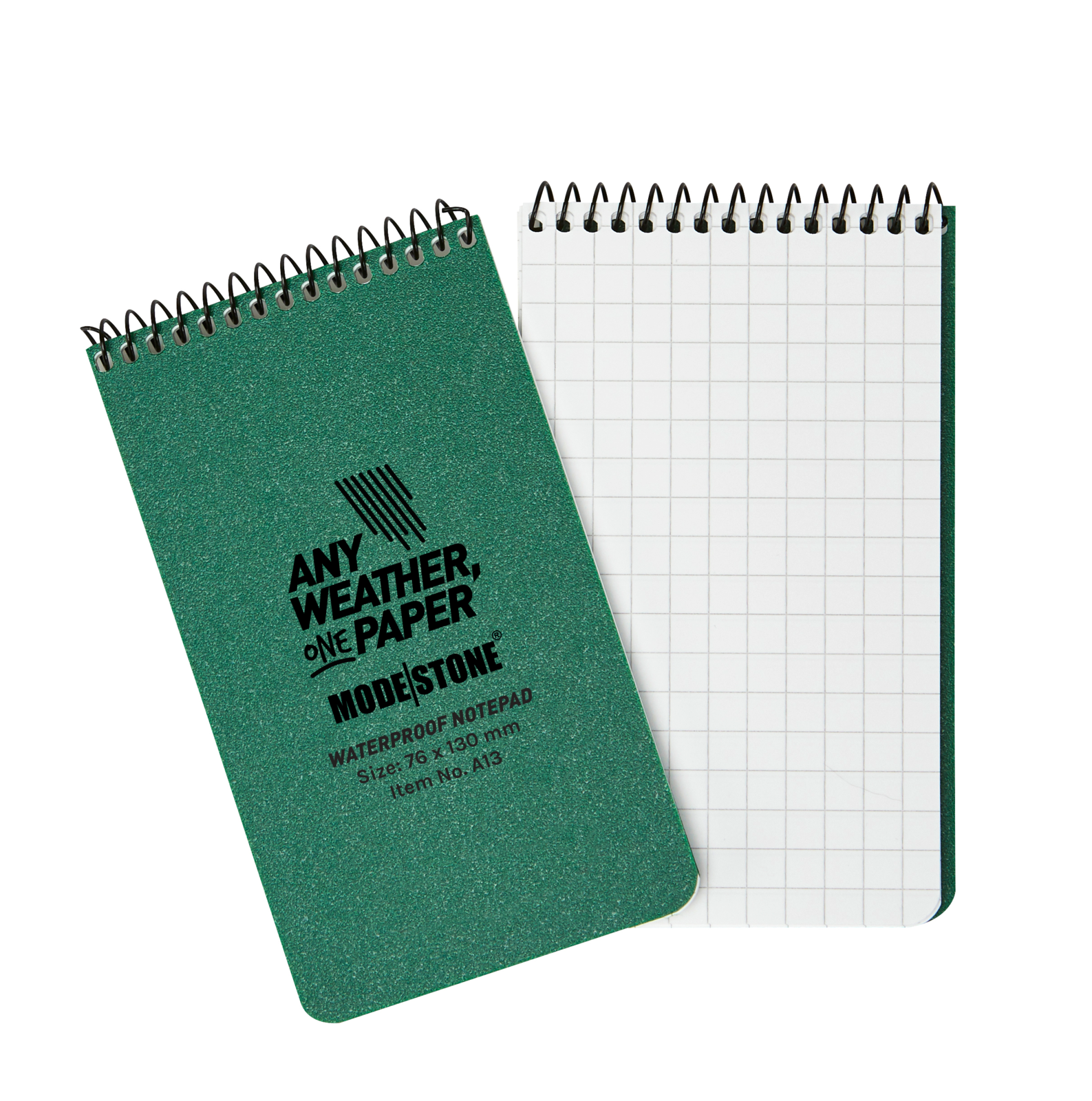 Modestone A13 Top Spiral Notepad 76x130mm 50 Sheets Green-Tactical Gear UK