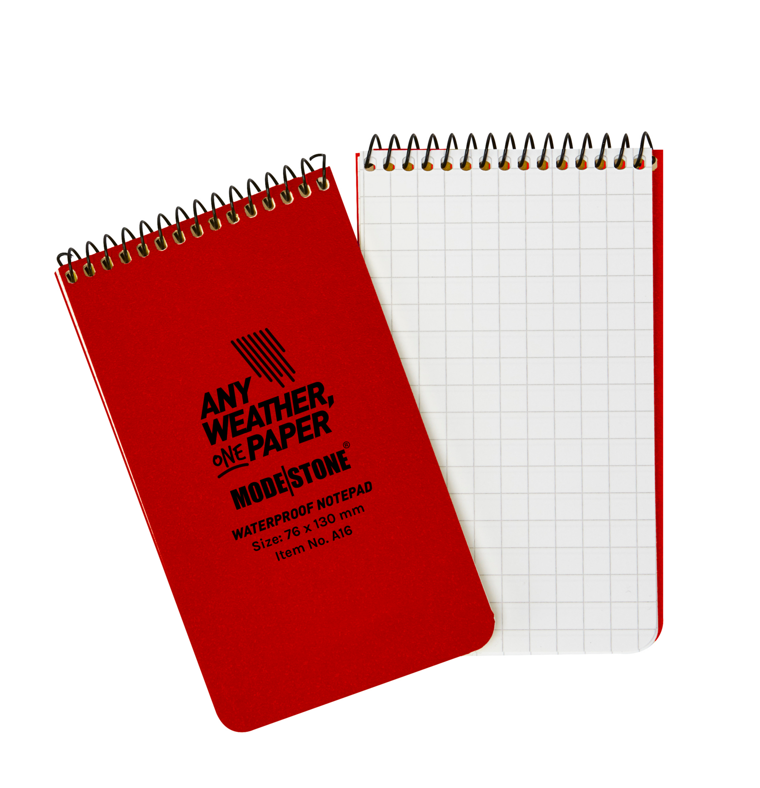 Modestone A15 Top Spiral Notepad 76x130mm 50 Sheets Red-Tactical Gear UK