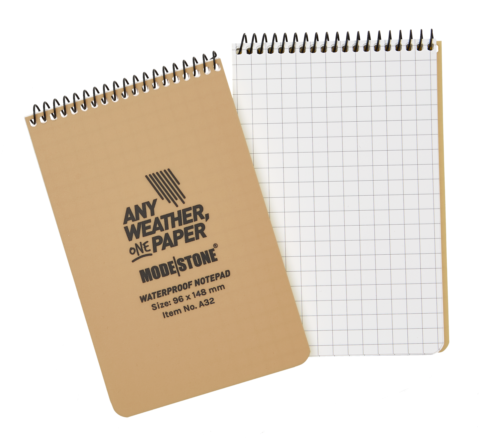Modestone A32 Top Spiral Notepad 96x148mm 50 Sheets Tan-Tactical Gear UK