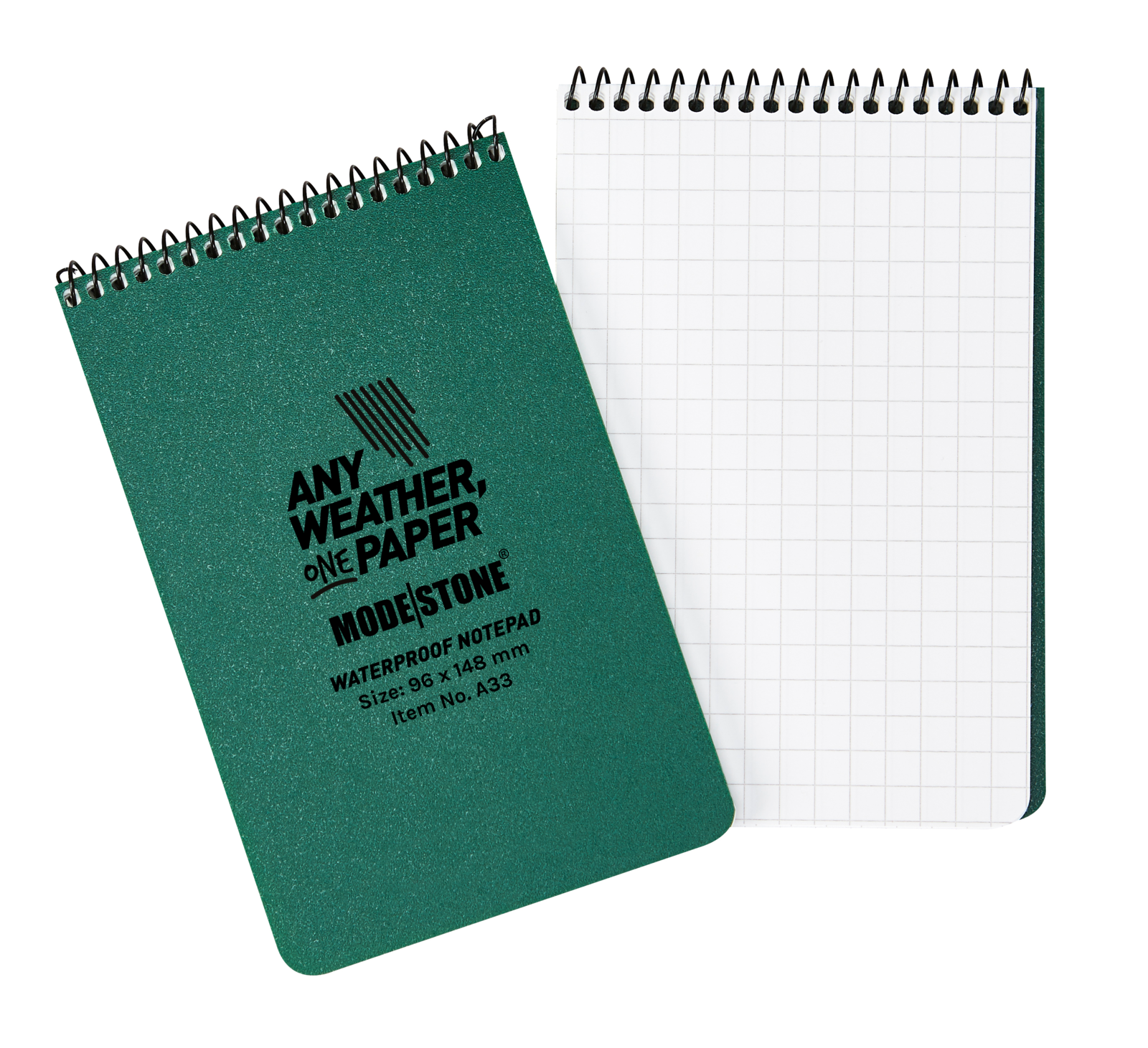 Modestone A33 Top Spiral Notepad 96x148mm 50 Sheets Green-Tactical Gear UK
