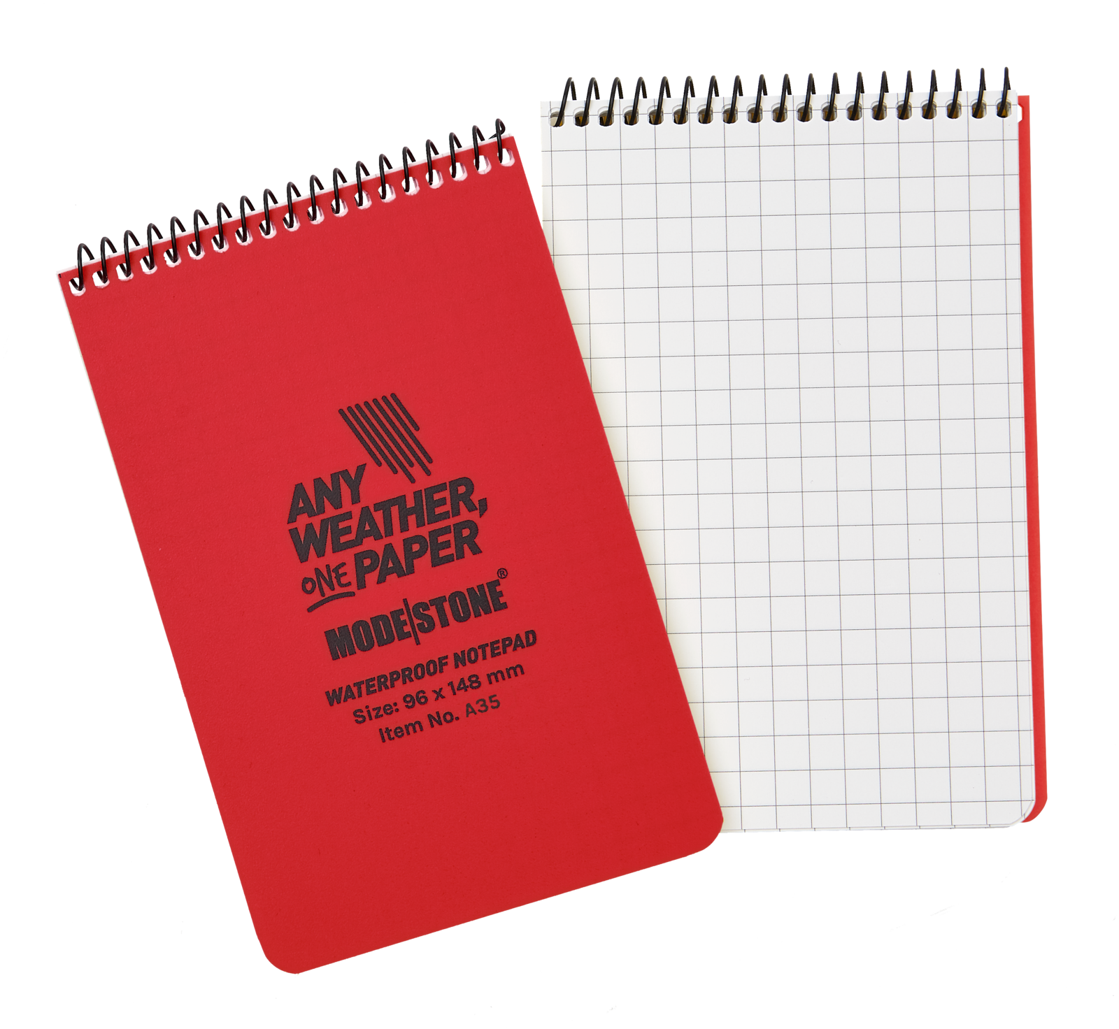 Modestone A35 Top Spiral Notepad 96x148mm 50 Sheets Red-Tactical Gear UK
